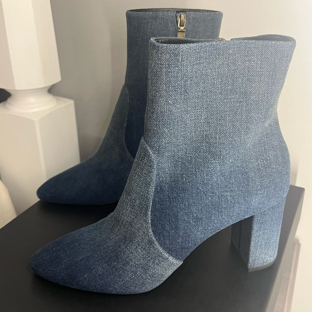 Denim Saint Laurent Lou booties